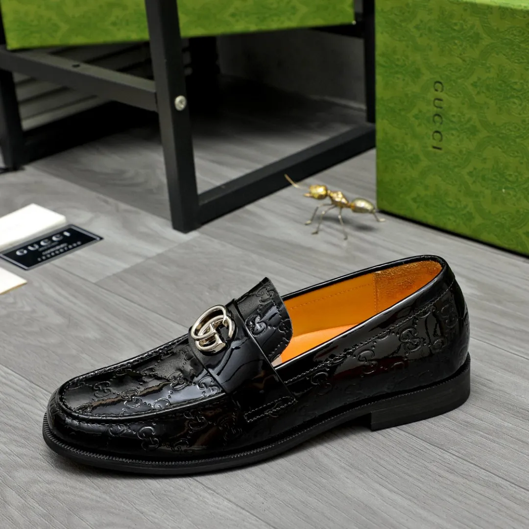 Men's shoes 💰480 Product trademark: GUCCI "Gucci" business slip-on leather shoes Regular size: 38-44 45 custom-made Product materials: Selected cowhide embossed upper, cowhide lining, rubber outsole